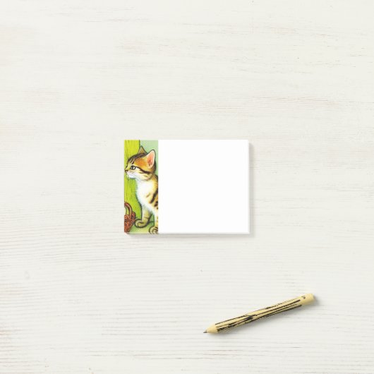 Illustratie  tabby Cat Post-it® Notes (Op bureau)