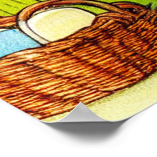 Illustratie tabby Cat Poster (Hoek)