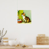 Illustratie  tabby Cat Poster (Keuken)