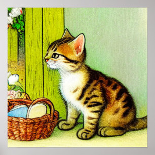 Illustratie  tabby Cat Poster