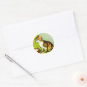 Illustratie tabby Cat Ronde Sticker (Envelop)