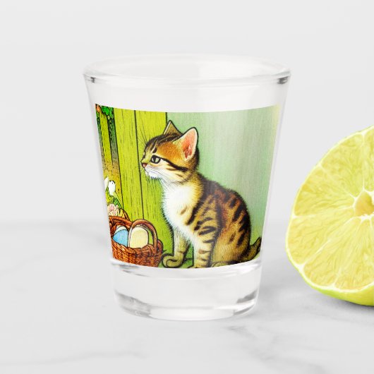 Illustratie  tabby Cat Shot Glas (Voorkant)