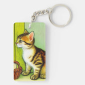 Illustratie tabby Cat Sleutelhanger (achterkant)