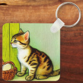 Illustratie tabby Cat Sleutelhanger (Achterkant)