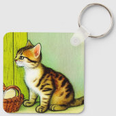 Illustratie tabby Cat Sleutelhanger (Achterkant)