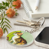 Illustratie  tabby Cat Sleutelhanger (Voorkant Rechts)