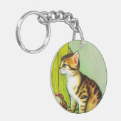 Illustratie  tabby Cat Sleutelhanger (Voorkant Links)