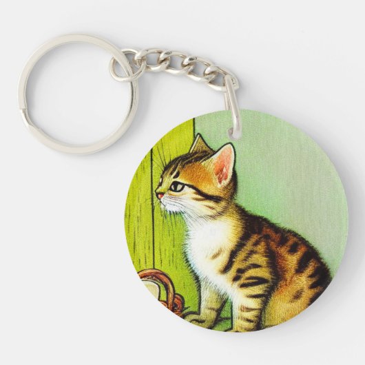 Illustratie  tabby Cat Sleutelhanger (Voorkant)