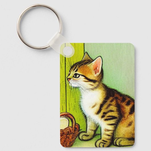 Illustratie  tabby Cat Sleutelhanger (Voorkant)