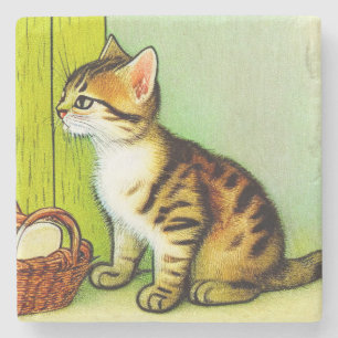 Illustratie tabby Cat Stenen Onderzetter