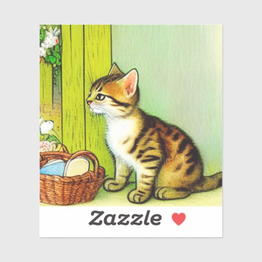Illustratie  tabby Cat Sticker (Vel)