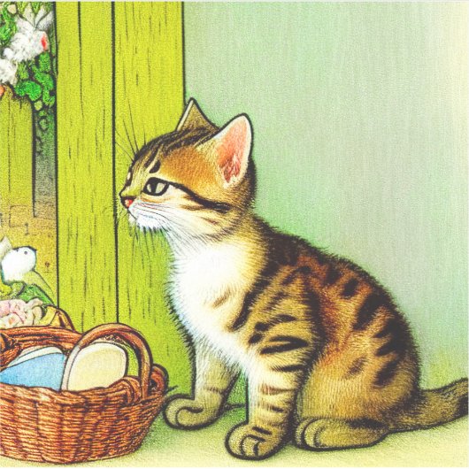 Illustratie  tabby Cat Sticker (Voorkant)