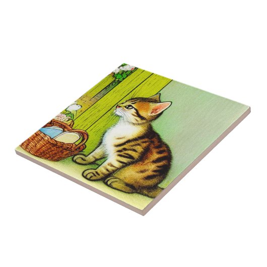 Illustratie  tabby Cat Tegeltje (Zijkant)