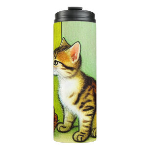 Illustratie  tabby Cat Thermosbeker