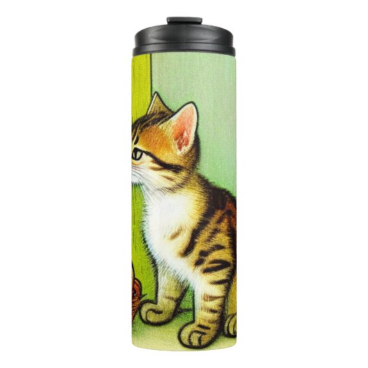 Illustratie  tabby Cat Thermosbeker (Voorkant)