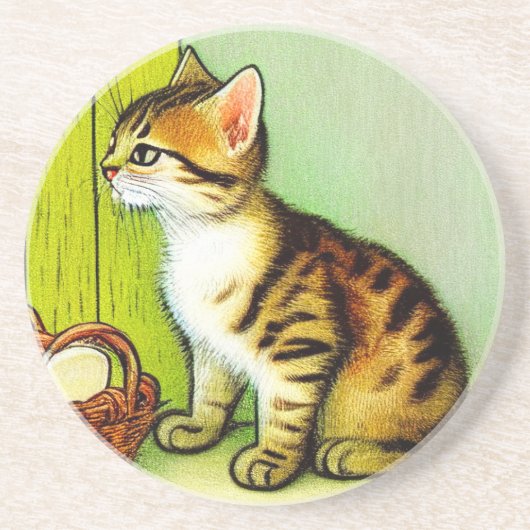 Illustratie tabby Cat Zandsteen Onderzetter (Voorkant)