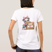 Illustratie teddybeer met hart teken liefde mam t-shirt (Achterkant)