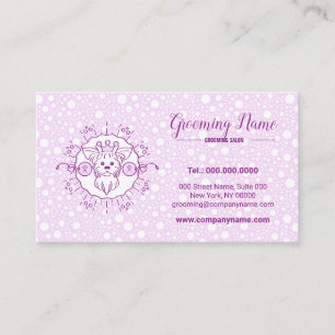 Illustratie tekenfilm Dog voor grooming Visitekaartje