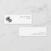 Illustratie tekstschrijver machinepatroon mini visitekaartje (Voorkant / Achterkant)