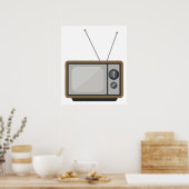 Illustratie televisie-tv-beeld Retro-televisieset Poster (Keuken)