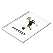 Illustratie Tennis Player en Kinder naam aangepast Notitieboek (Linkerzijde)
