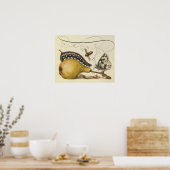 Illustratie ter illustratie van de insekte van vli poster (Keuken)