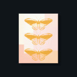 Illustratie ter illustratie van de Natuur vlinder  Canvas Afdruk<br><div class="desc">Moderne minimalistische vlinder Natuur illustratie in roze en goud</div>
