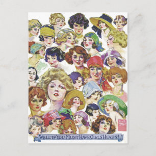 Illustratie ter illustratie van vrouwelijke Vintag Briefkaart