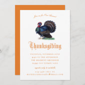 Illustratie Thanksgiving Antiek-Turkije Kaart (Voorkant / Achterkant)