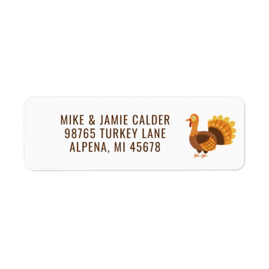 Illustratie Thanksgiving Fun Turkey Illustration Etiket (Voorkant)