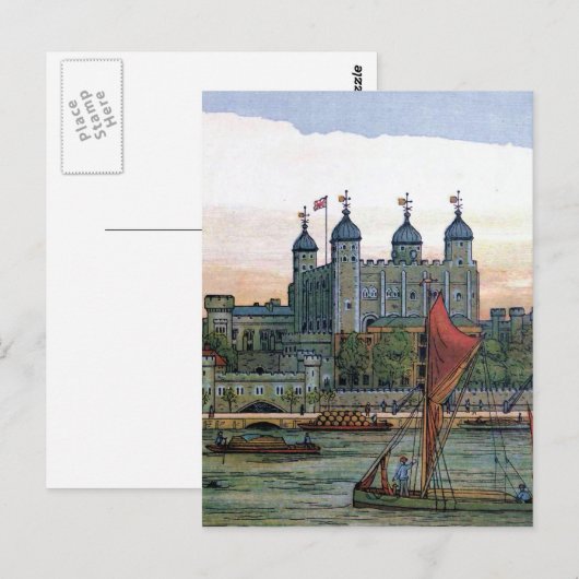  illustratie "The Tower of London" Briefkaart (Voorkant / Achterkant)