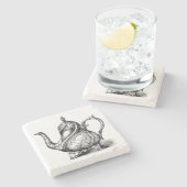 Illustratie  theefoto stenen onderzetter (Zijkant)