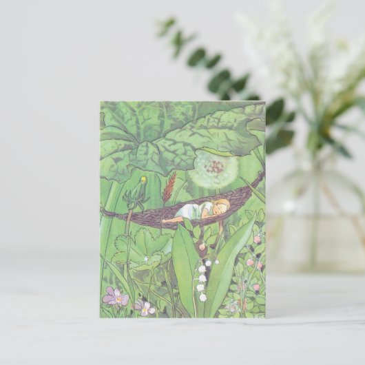  illustratie Thumbelina door Elsa Beskow Briefkaart (Staand voorkant)