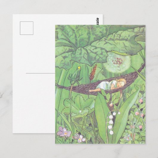  illustratie Thumbelina door Elsa Beskow Briefkaart (Voorkant / Achterkant)