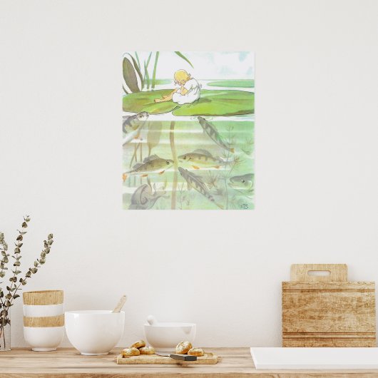  illustratie Thumbelina door Elsa Beskow Poster (Keuken)