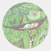  illustratie Thumbelina door Elsa Beskow Ronde Sticker (Voorkant)