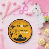 Illustratie trick or treat Owl & Skulls Papieren Bordje (Feest)