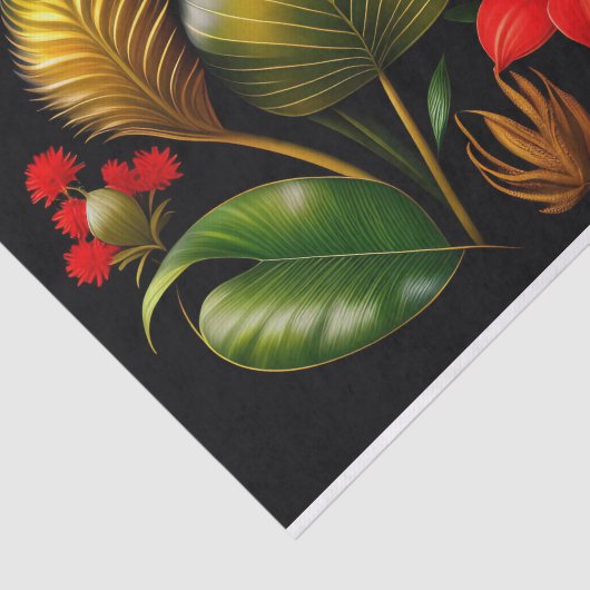 Illustratie tropische rode flora tissuepapier (Detail)