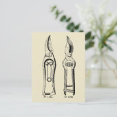ILLUSTRATIE Tuinieren Tool Pruners P Briefkaart (Staand voorkant)