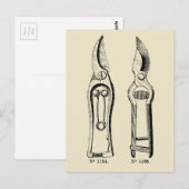 ILLUSTRATIE Tuinieren Tool Pruners P Briefkaart (Voorkant / Achterkant)