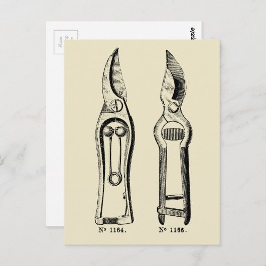  ILLUSTRATIE Tuinieren Tool Pruners P Briefkaart (Voorkant / Achterkant)
