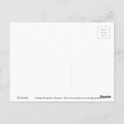  ILLUSTRATIE Tuinieren Tool Pruners P Briefkaart (Achterkant)