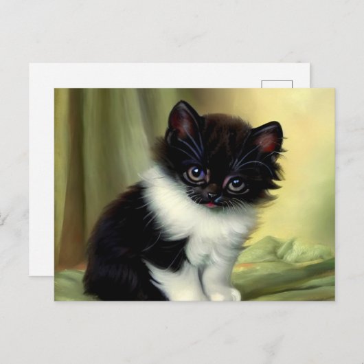  illustratie Tuxedo Kitten Briefkaart (Voorkant / Achterkant)