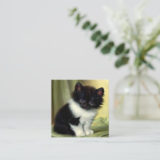  illustratie Tuxedo Kitten Informatiekaartje (Staand voorkant)