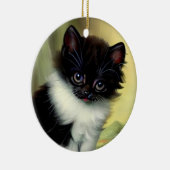 illustratie Tuxedo Kitten Keramisch Ornament (Rechts)