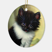 illustratie Tuxedo Kitten Keramisch Ornament (Links)