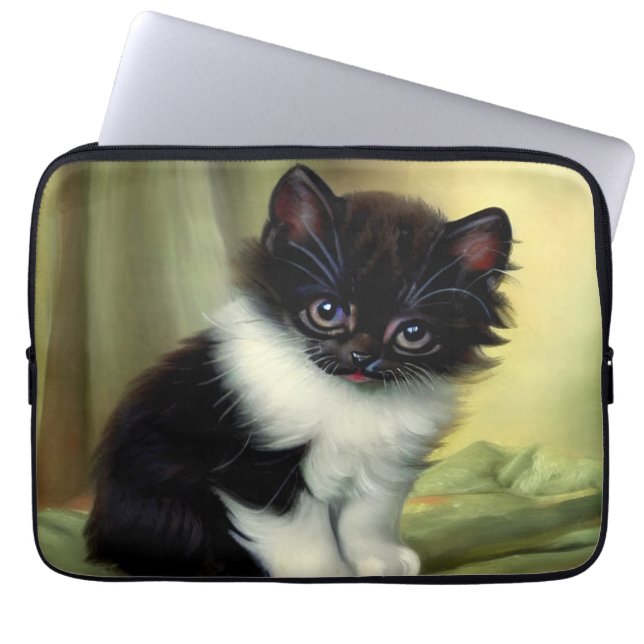  illustratie Tuxedo Kitten Laptop Sleeve (Voorkant)