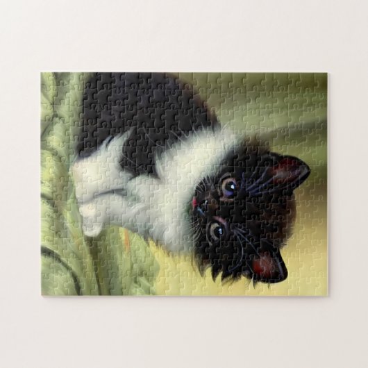 illustratie Tuxedo Kitten Legpuzzel (Horizontaal)
