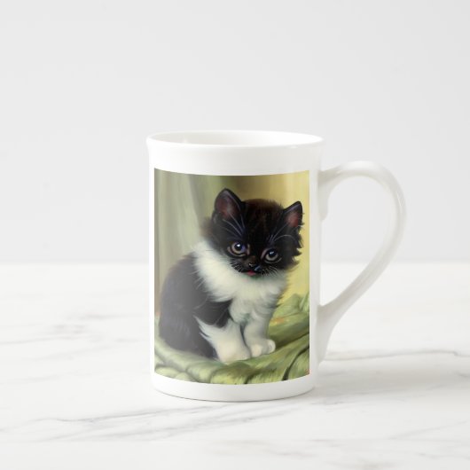 illustratie Tuxedo Kitten Porselein Kop (Rechts)