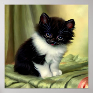  illustratie Tuxedo Kitten Poster